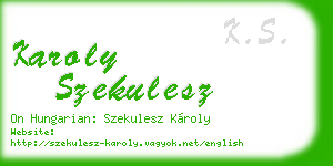 karoly szekulesz business card